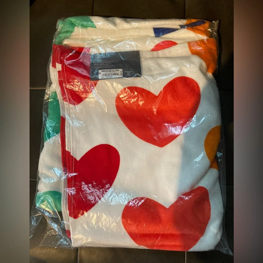 Rainbow hearts beach towel pride